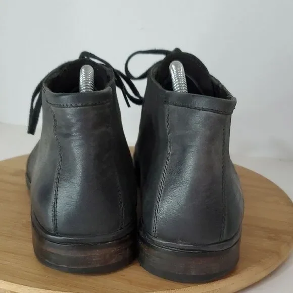 John Varvatos Black Leather Chukka Boots Men's Size 10.5